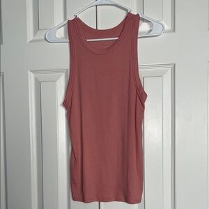 L Salmon Pink High Neck Tank